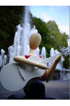 Sternkopf-Engel, mit Gitarre, sitzend 